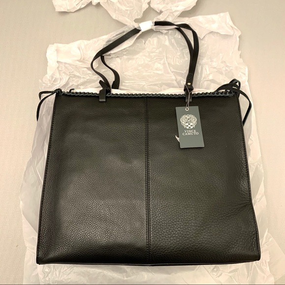 Vince Camuto Handbags - Vince Camuto Litzy Black Leather Tote Bag
